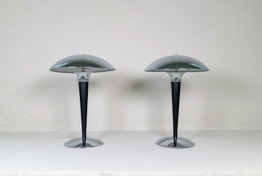 Scandinavian Art Deco Style Pair of Table Lamps Ikea, Sweden, 1980s