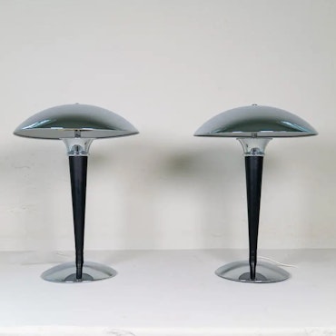 Scandinavian Art Deco Style Pair of Table Lamps Ikea, Sweden, 1980s