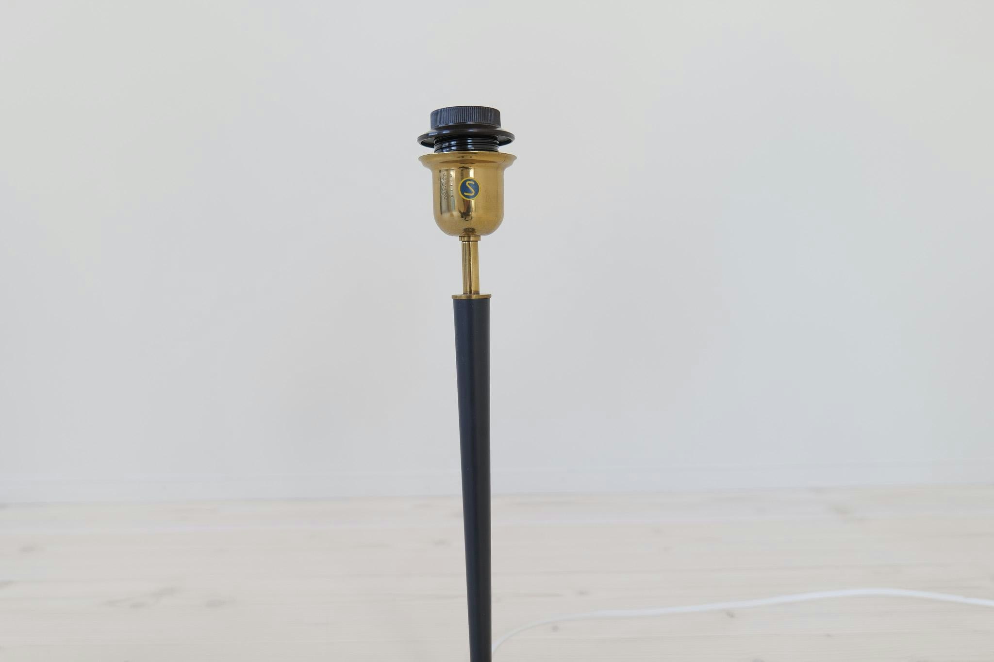 Midcentury Modern Table Lamp in Brass and Cast Iron Asea Sweden, 1950s