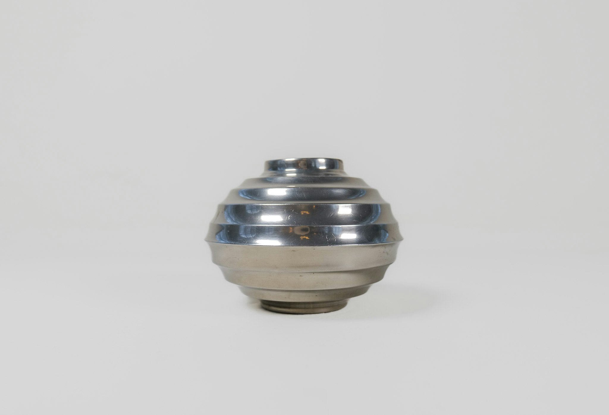 Art Deco Globe Vase in Pewter Made in Sweden 1930s