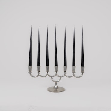 Art Deco Candelabra in Pewter by Lars Holmström in Arvika, Sweden, 1931