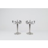 Art Deco Sculptural Set of Candelabras in Pewter, Sweden, 1940s