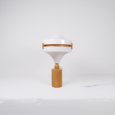 Mid-Century Modern Table Lamp in Pine and Acrylic, Sweden, 1970s