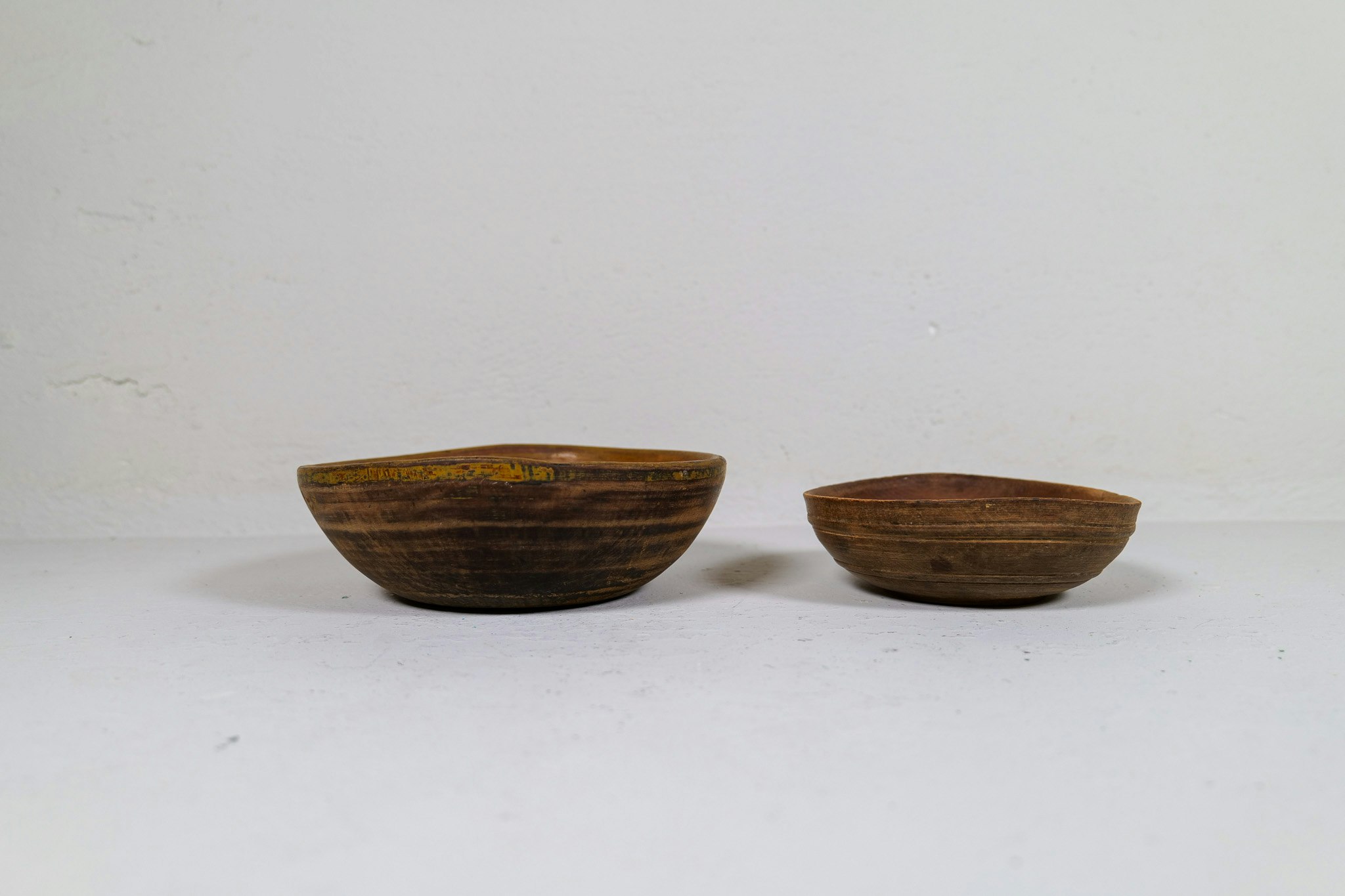 Swedish Folk Art, Unique 19th Century Farmers Bowls set of 2