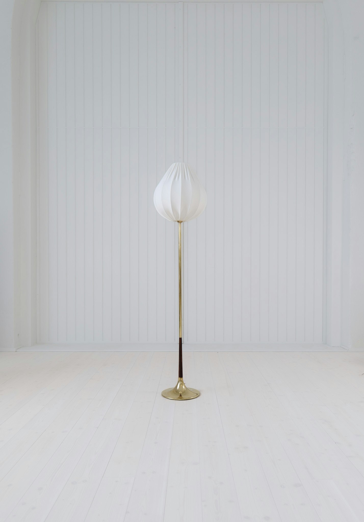 Midcentury Modern Trumpet Shaped Brass Floor Lamp, Sweden, 1960s