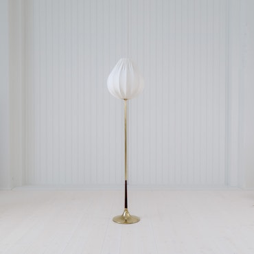 Midcentury Modern Trumpet Shaped Brass Floor Lamp, Sweden, 1960s