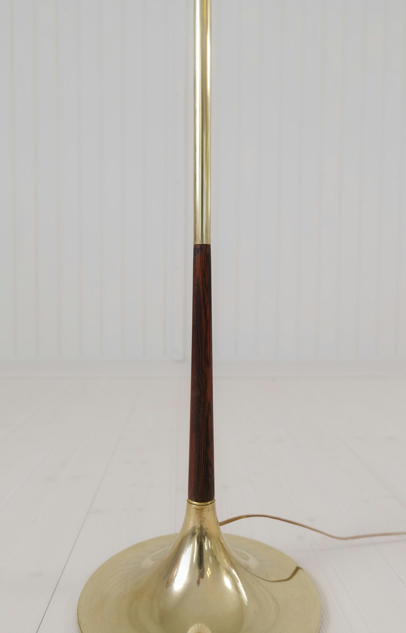 Midcentury Modern Trumpet Shaped Brass Floor Lamp, Sweden, 1960s