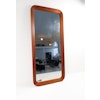 Midcentury Modern Sculptural Wall Mirror, Teak, Crystal Glass, Glas & Trä, 1960s