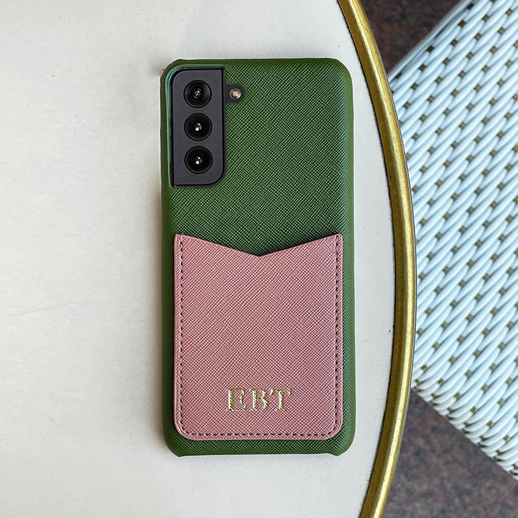 Khaki green (Samsung) skal med korthållare