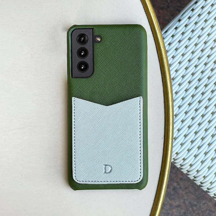 Khaki green (Samsung) skal med korthållare