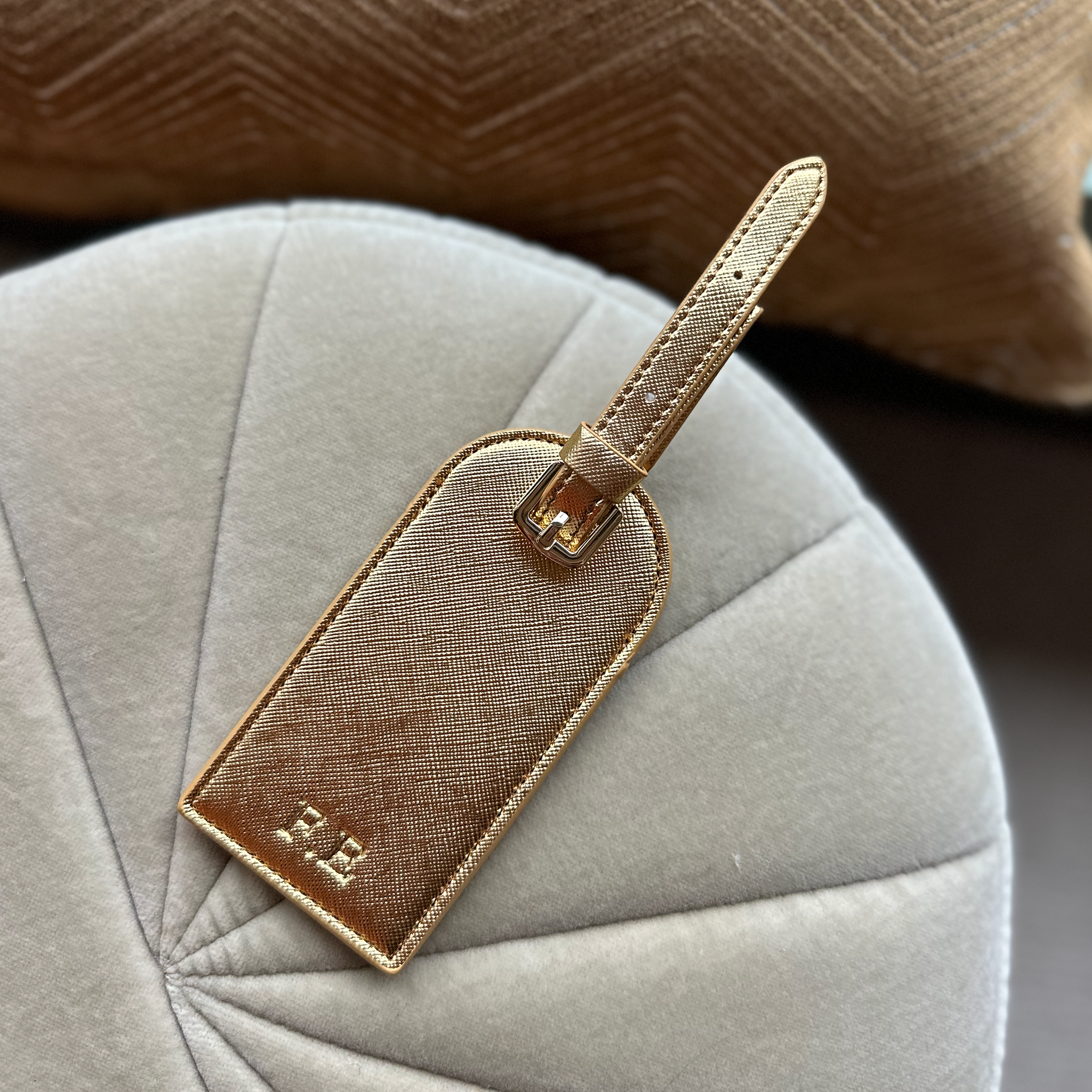 Gold metallic travel tag