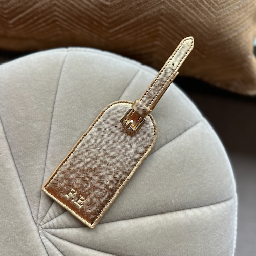 Gold metallic travel tag