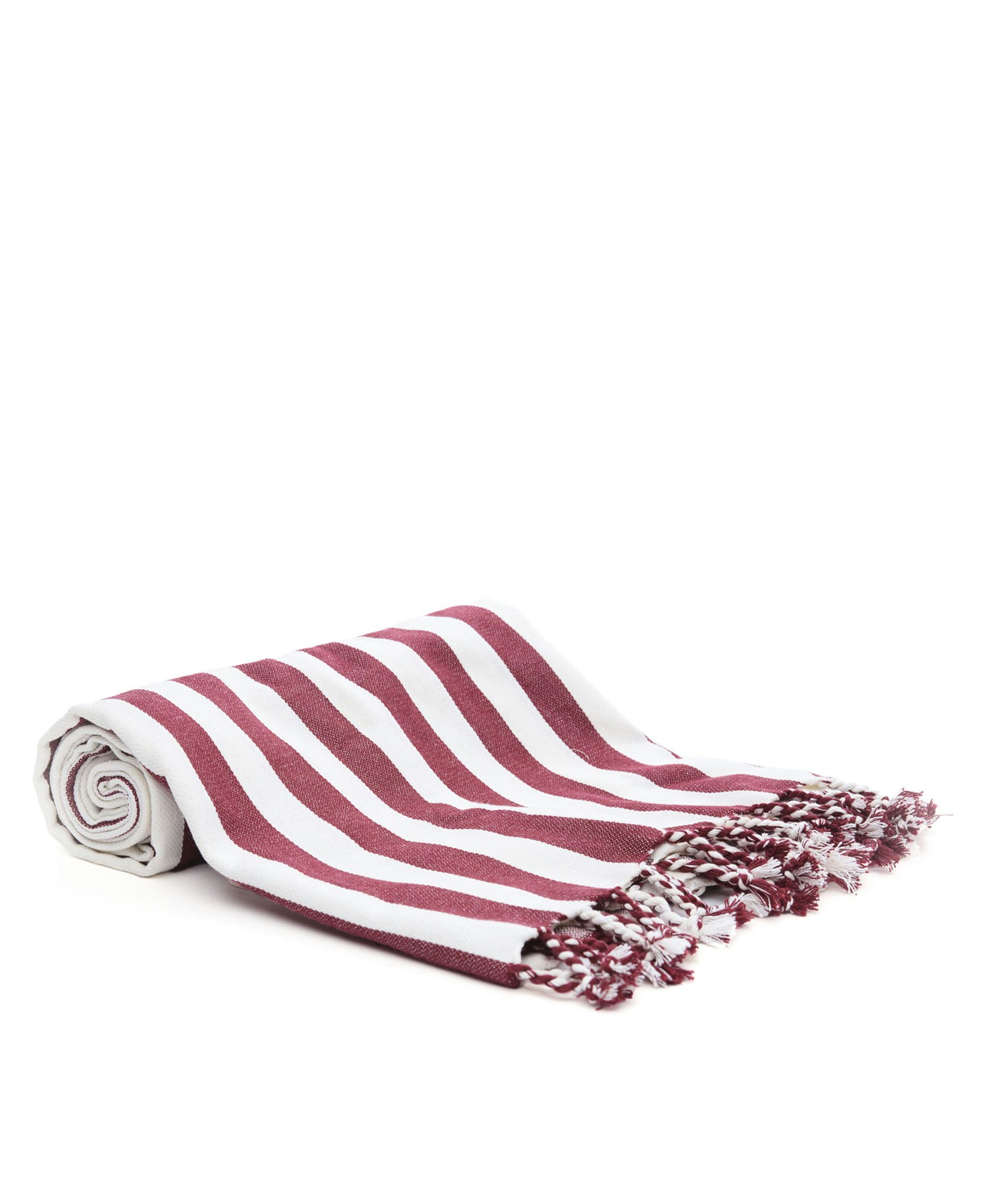 GESTREIFTES HAMAM-TUCH (RECYCLING) – WEINROT