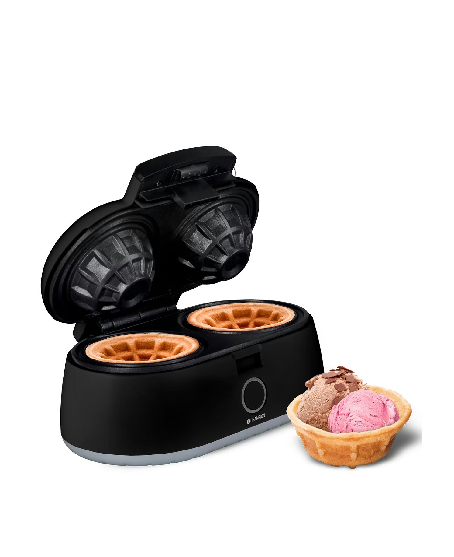 Champion Waffelschalen-Maker Doppelt 1000 W – Schwarz