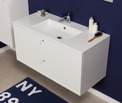OPALINE 100cm hvit skap med servant