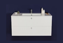 OPALINE 100cm hvit skap med servant