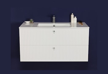 OPALINE 100cm hvit skap med servant
