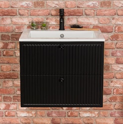OPALINE 60cm svart skap med servant