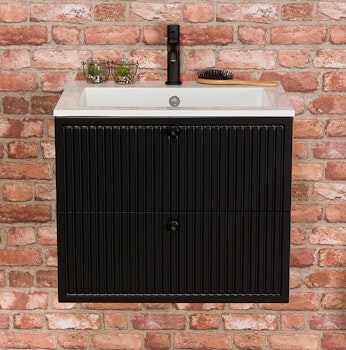 OPALINE 60cm svart skap med servant