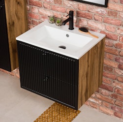 OPALINE 60cm svart skap med servant