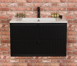 OPALINE 80cm svart skap med servant