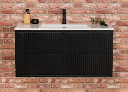 OPALINE 100cm svart skap med servant