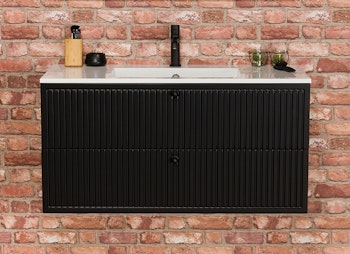 OPALINE 100cm svart skap med servant