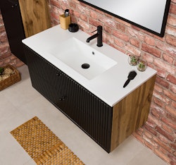 OPALINE 100cm svart skap med servant