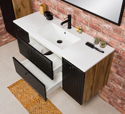 OPALINE 120cm svart skap med servant