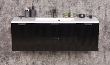 NOVA SLIM 120cm svart skap med servant