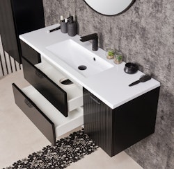 NOVA SLIM 120cm svart skap med servant