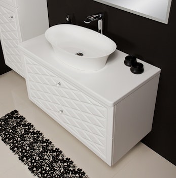 EDGE 103cm  hvit skap med servant