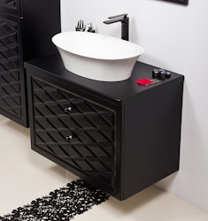EDGE 80cm svart skap med servant