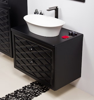 EDGE 80cm svart skap med servant