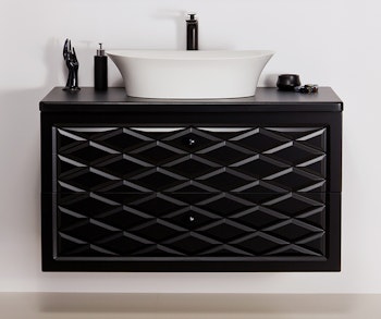 EDGE 103cm svart skap med servant