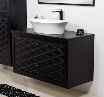 EDGE 103cm svart skap med servant