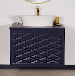 EDGE 80cm marineblått skap med servant