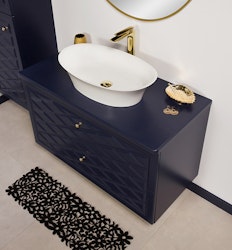 EDGE 103cm marineblått skap med servant