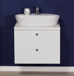 LINEA 60cm hvit skap med servant