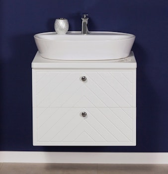 LINEA 60cm hvit skap med servant