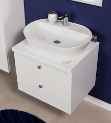 LINEA 60cm hvit skap med servant
