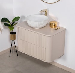 OLIVIA 80cm sandfarge skap med servant
