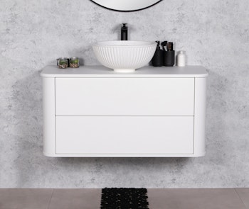 BLANCO 100cm hvit skap med servant
