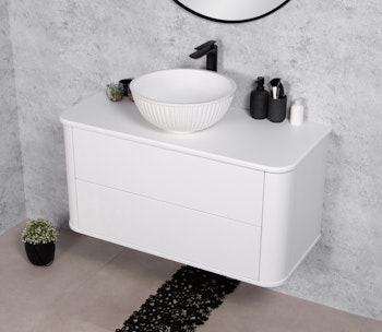 BLANCO 100cm hvit skap med servant