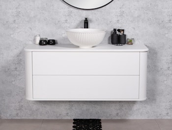 BLANCO 120cm hvit skap med servant