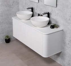 BLANCO 140cm hvit skap med 4 skuffer og  servant