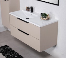 ELIN SOFT 100cm mild sand farge skap med servant