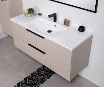 ELIN SOFT 120cm mild sand farge skap med servant