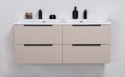 ELIN SOFT 120cm mild sand farge skap med 4 skuffer og servant