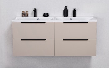ELIN SOFT 120cm mild sand farge skap med 4 skuffer og servant